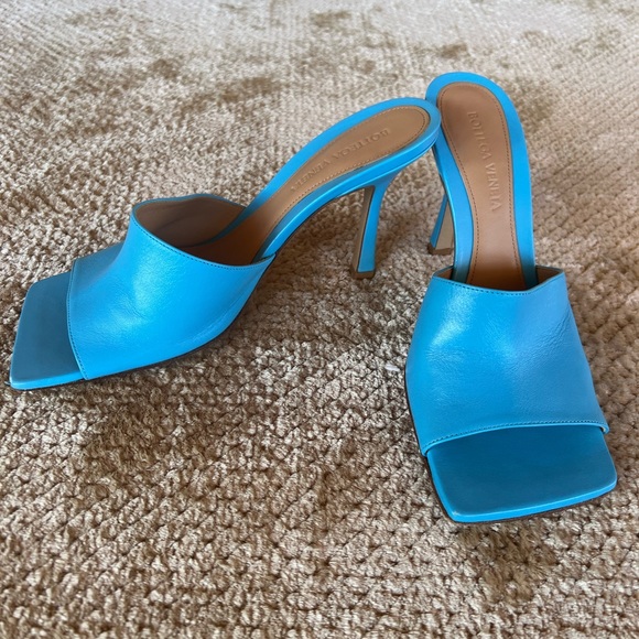 Bottega Veneta Leather Sandal Slide Blue IT37 - Picture 3 of 5
